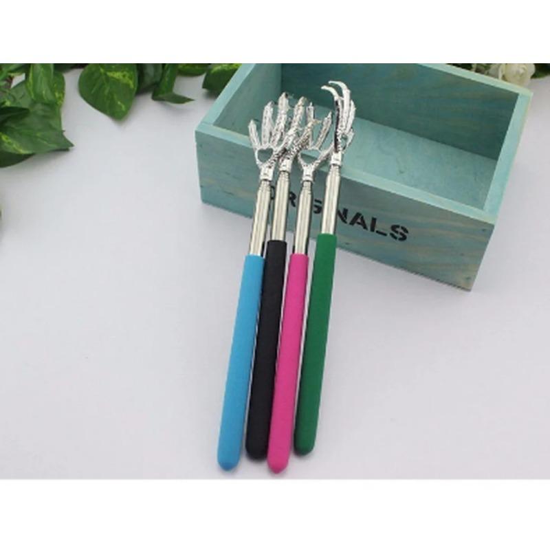 Nowy Uchwyt na Długopis ze Stali Nierdzewnej Drapak do Pleców Niedźwiedzia Drapak do Pleców Chowany Kieszonkowy Zestaw do Skrobania Masażu Kolektor Kurzu