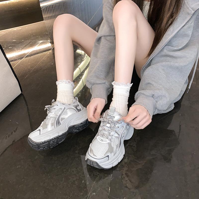 Street style mesh dad shoes women 2025 new breathable fashion casual shoes summer trend sports platform shoes women