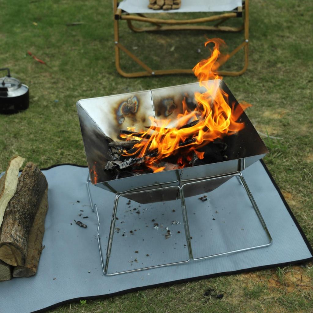Grill Mat Waterproof Cooktop with Bound Edge Flexible for Picnics