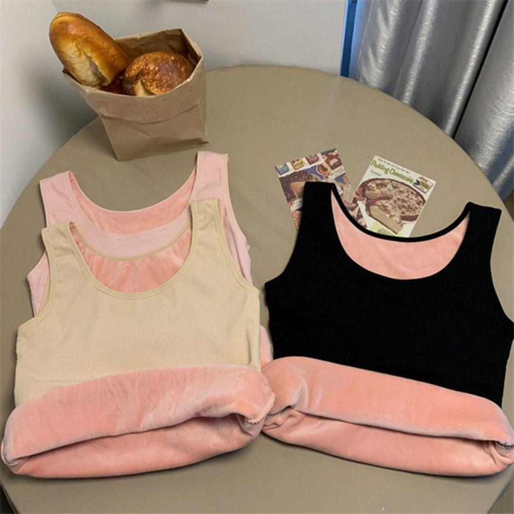 New Women Thermal Underwear Top Winter Fashion Plus Velvet Shirt Warm Female Undershirt Sleeveless Vest