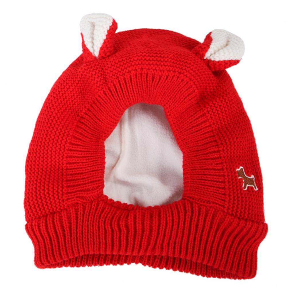 

Забавная вязаная шапка для маленьких собак, мультяшный костюм щенка с ушками медведя, шапка-ушанка, милая маленькая шапочка, головной убор, зима для плюшевых собак