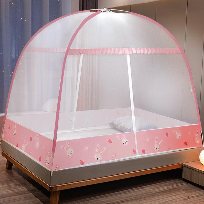Foldable Mosquito Net Canopy for 1.5-1.8m Beds, Free Installation, Bedroom Yurt Tent