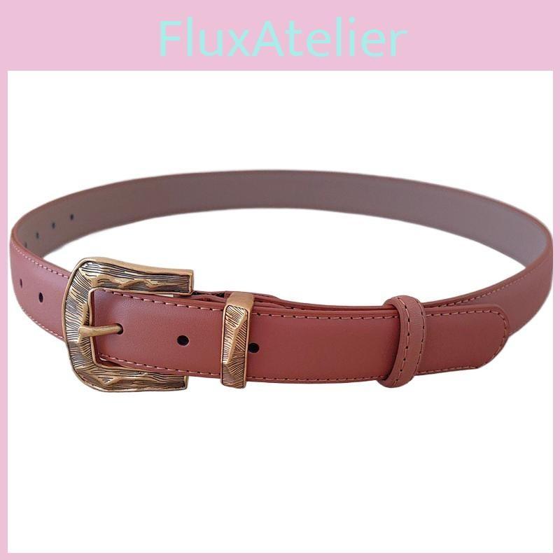Color Solid Leather Belt For Women With Metal Pin Closure For Casual Outfits