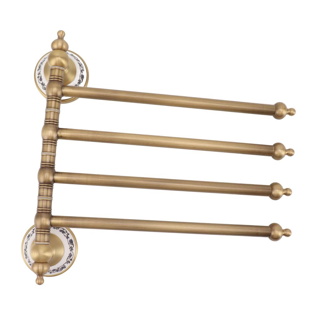 Swivel Towel Bar Antique Brass Towel Rack Rotated Towel Hanger Holder for Bathroom Four Rods