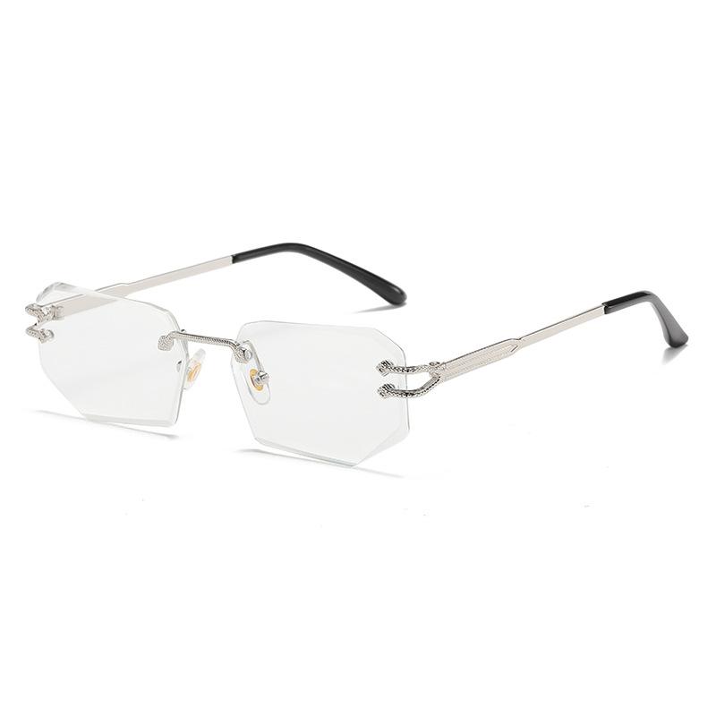 6066 Serpentine Metal Personalized Trimmed Sunglasses, Rimless Glasses, Street Sunglasses