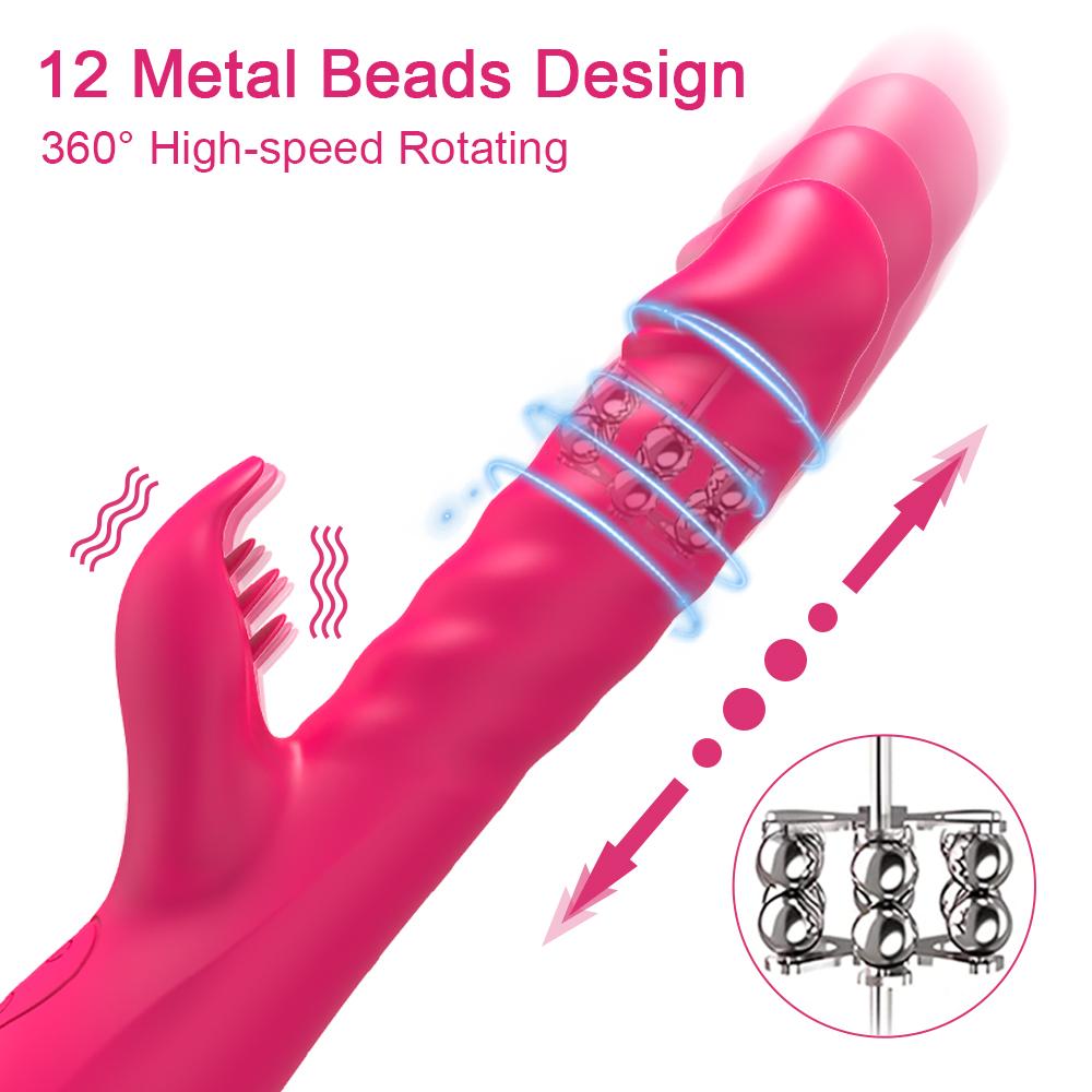 G Spot Vibrator for Women Sex Toy Vagina Clitoral Massager Powerful Vibration Telescopic Rotation Vibrator Licking Machine