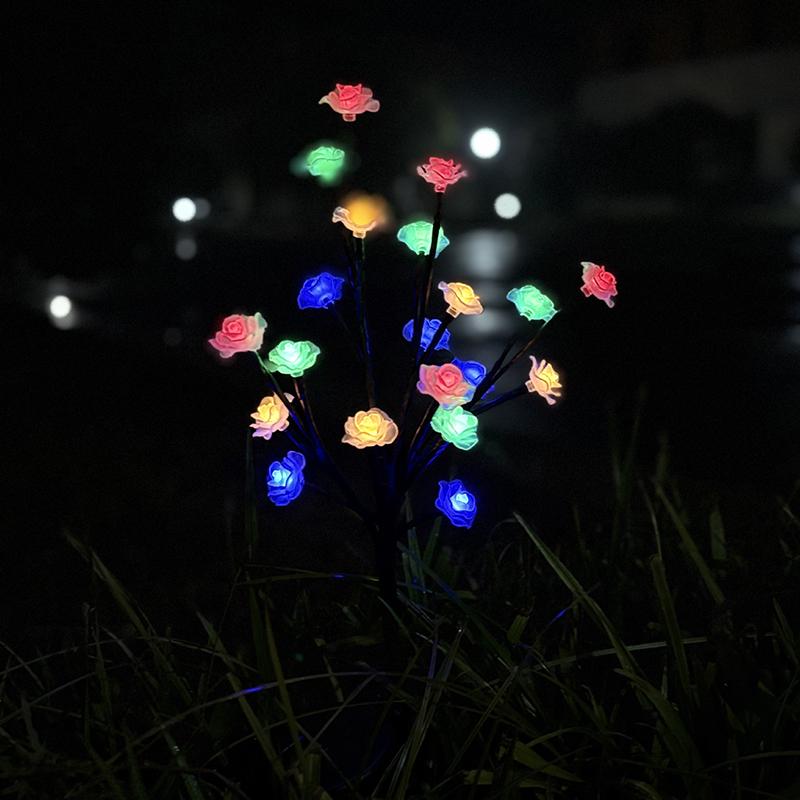 20 Leds Solar Cherry Blossom Lotus Lights Garden Light Outdoor Lawn Lights Patio Decoration Garden Aisle Ambient Landscape Light
