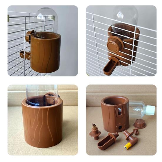 250ml Otomatik Kuş Suluk Kütük Şekli Papağan Su Dispenseri Muhabbet Kuşu Kafesi Asılı İçme Cihazı Küçük Evcil Hayvanlar için Muhabbet Kuşu Cennet Papağanı Kanarya