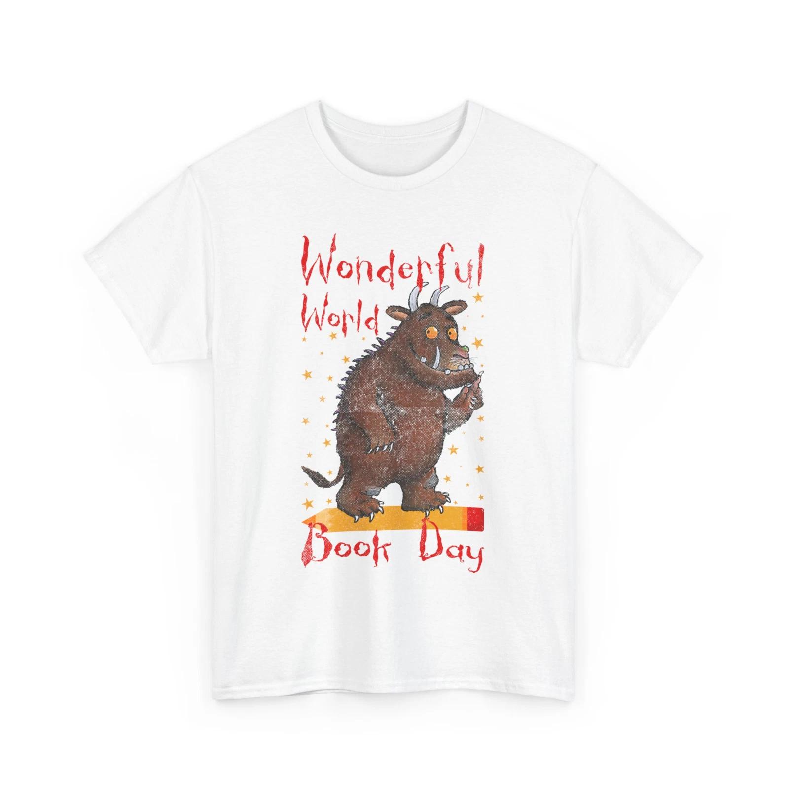 Wonder World book Day 100% Cotton T-shirt Mens Womens Tees Top, Book Lover Shirt, World Book Day Gift, X mas gift 3XL