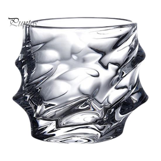 1/2/4Pcs Glass Whiskey Glasses Heavy Thick Bottom Bar Bourbon Glasses Faux Crystal Whisky Twisted Glass Tumblers Poker Night Drinkware