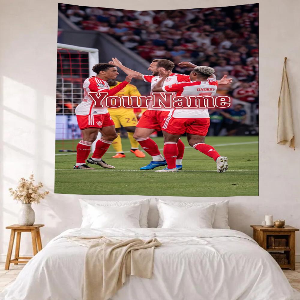 Bayern Munich Custom Your Name Wall Decor Tapestry Art For Pet Memorial Birthdaywedding Party Backdrop Family Gift