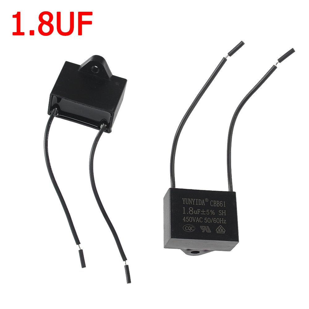 3pcs CBB61 450V Fan Capacitor 0.8/1/1.2/1.5/1.8/2/2.5/3/3.5/4/4.5/5/6/7/8/10 UF Ceiling Fan Motor Run Rectangle Capacitors Kit