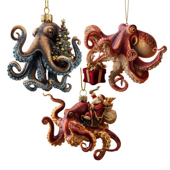 Chobotnice vánoční ozdoba akrylová hlubokomořské zvíře ozdoba na vánoční stromek