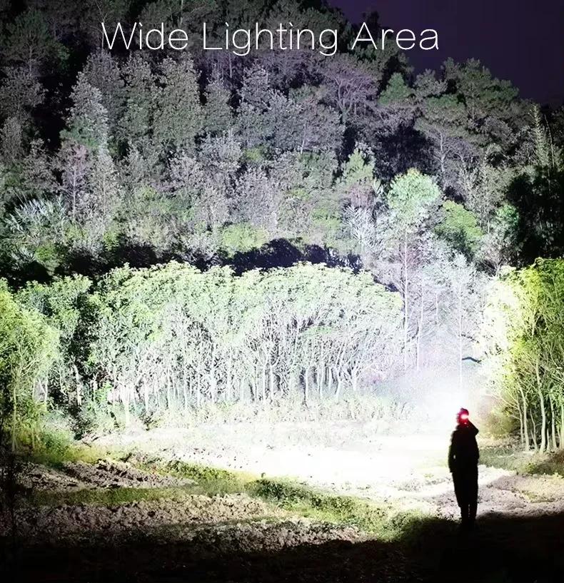 Super Bright LED Headlamp XHP90 Lamp Beads Waterproof Headlight Power Display Headtorch Suitable Exploration Hunting Fishing