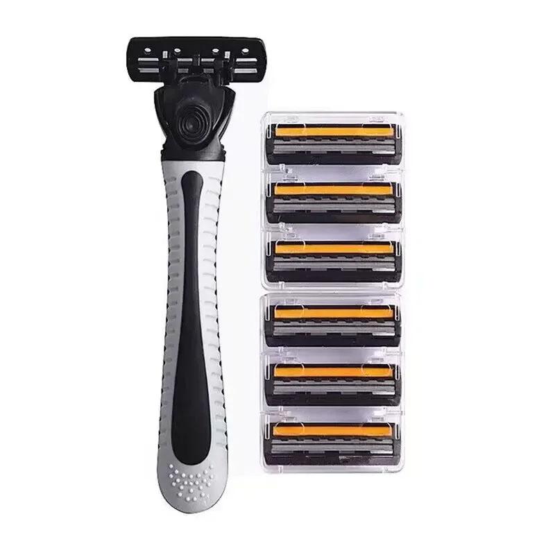 Stainless Steel Double-layer Razor Blades, Old-fashioned Manual Shaving Blades for Men, 1 Blade Holder, 21 Blade Heads