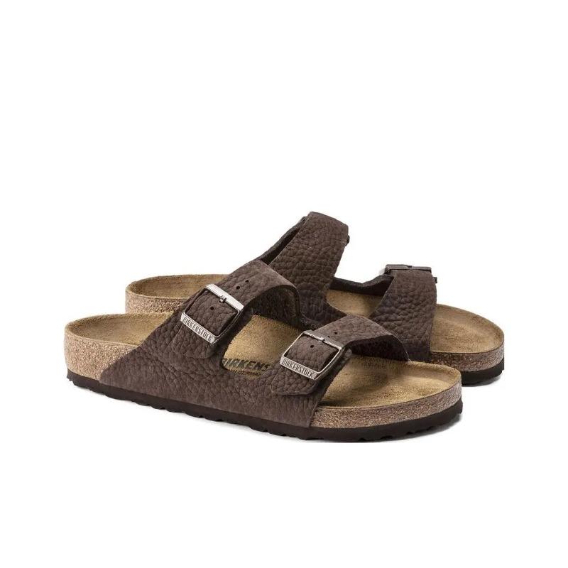 Birkenstock Arizona Men s Comfort Round Toe Soft Sole Versatile Buckle Slide Sandals Dark Brown Regular Fit 1022457 44