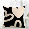 Fashion Love Heart Cushion Cover Comfort Daily Washable Linen Soft  for Sofa Bed Home Room Decor