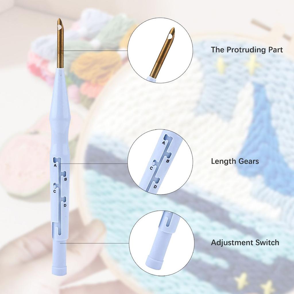 GATYZTORY Punch Needle Kit for Adult Beginner Easy Punch Needle Starter Set with Embroidery Frame Fun DIY Needle Sewing Craft