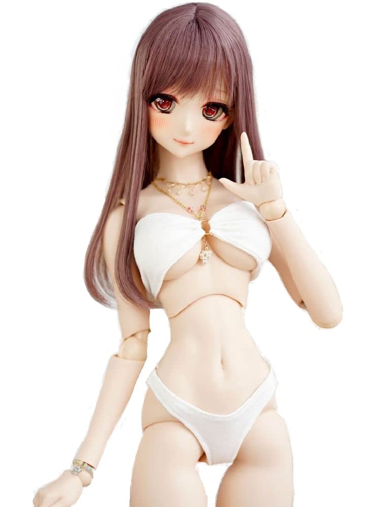YR EARTH S370 Doll Outfit, Bare-Top Bikini Underwear, 1/3 Size BJD DD (White)
