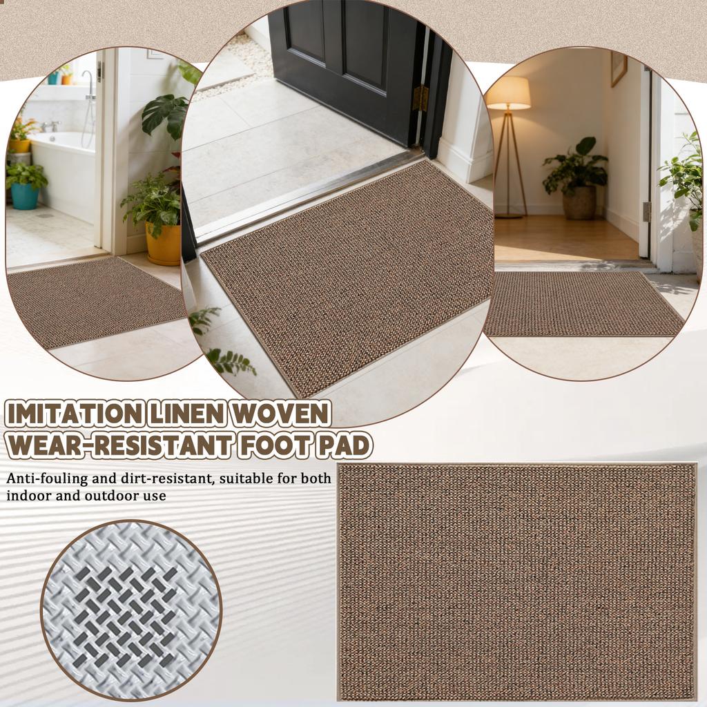Rectangular Linen Floor Mat, Entrance Carpet, Keeps Clean, Suitable For Corridors, Living Rooms, And Bedside Areas.