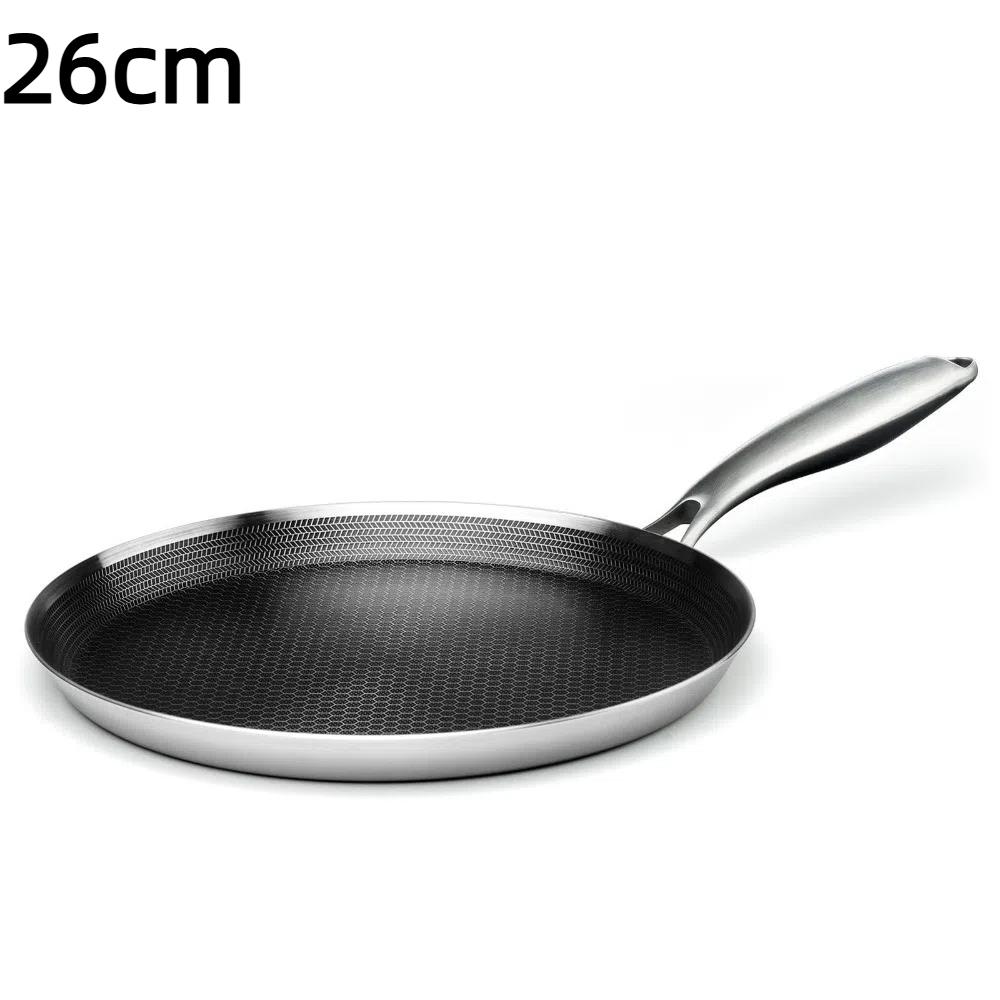 26/28cm Crepe Pan Non-Stick Pancake Egg Pan Thickened Frying Pan Pizza Tray  All Stoves