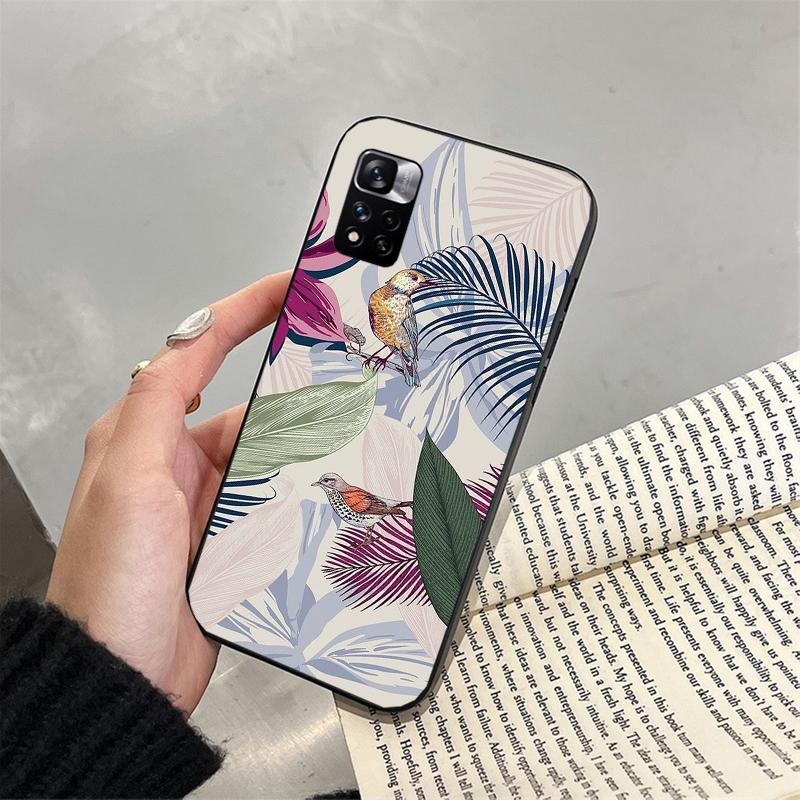 Flower Leaf Art Painting Phone Case For Xiaomi Redmi note 13 12 Pro 11S 11 10 Pro 10S 12S Redmi 13 10 13C