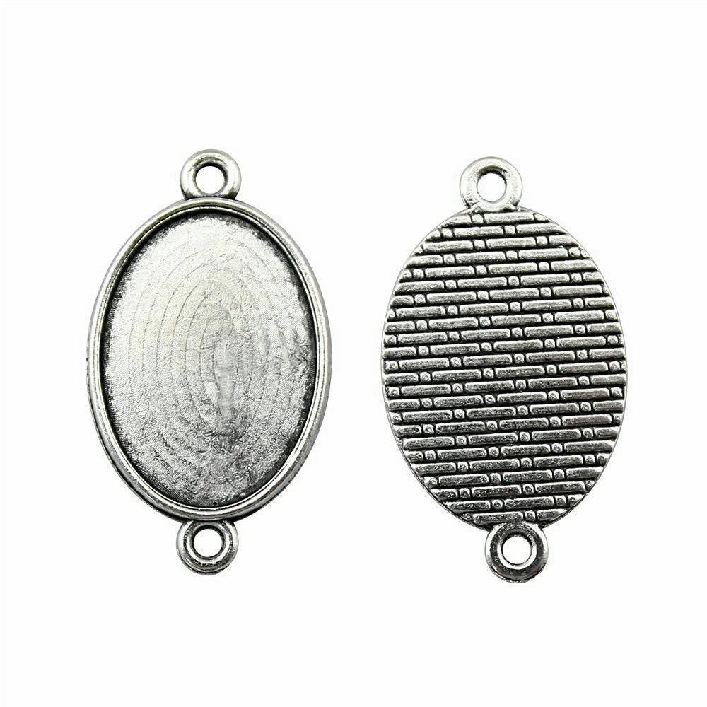 Oval Bezel Pendant Setting With Bail Fit 18x25mm Cabochon Blank Bases Tray