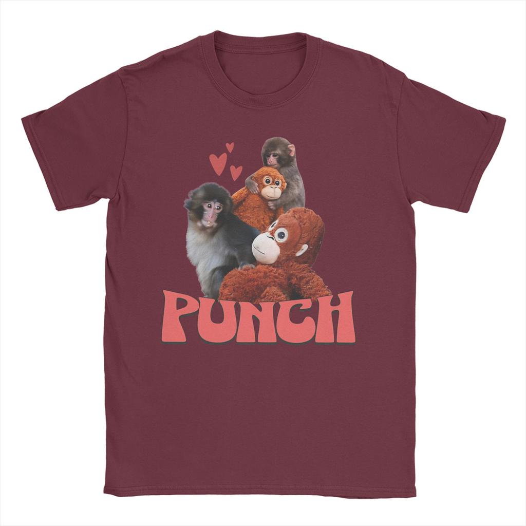 Unisexs TShirt Baby Monkey Punch Cute Monkey Punch Casual Cotton Tees Short Sleeve  T Shirt Crewneck Clothing Original