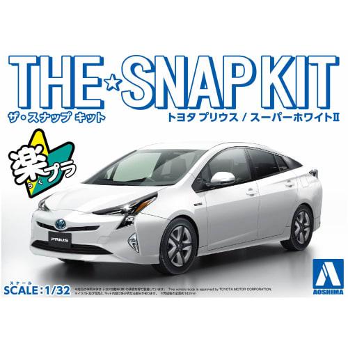 AOSHIMA 1/32 The Snap Kit Series Toyota Prius Super White 2 Color-coded Plastic Model 02-A