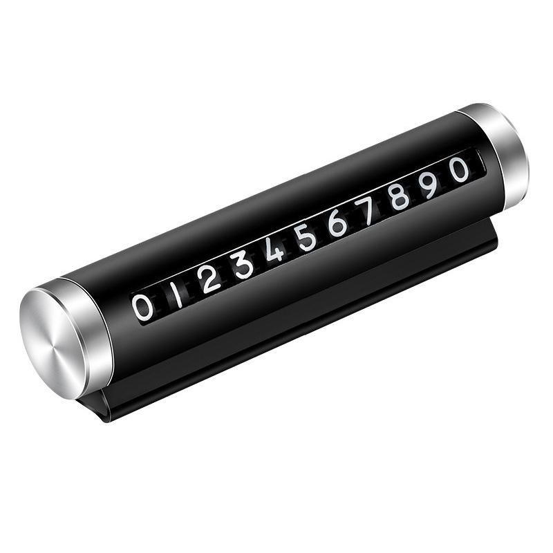 2024 New Metal Car Temporary Parking Card Rotate Phone Number Plate Aluminum Stickers Park Stop In Car-Styling Auto Accessories