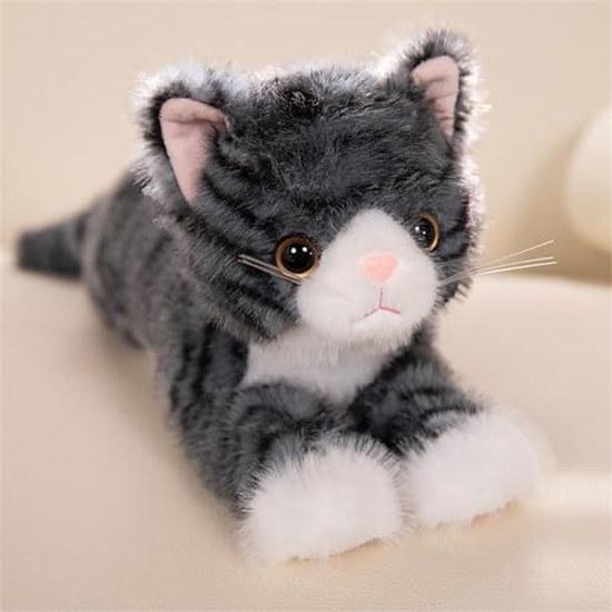 Perfectly soft cat plush toy realistic design home office decoration children lovers.