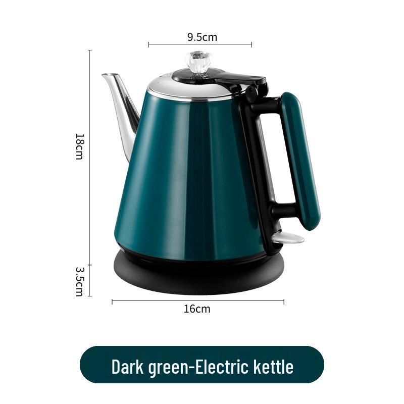 

Бытовой электрочайник большой емкости с длинным носиком и функцией автоматического отключения, конструкция против ожогов для быстрого нагрева воды зелёный