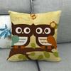 Cartoon Owl Series Digital Printing Short Plush Pillow Covers Decorative for Car Sofa Office Cushion Cover Home Goods
