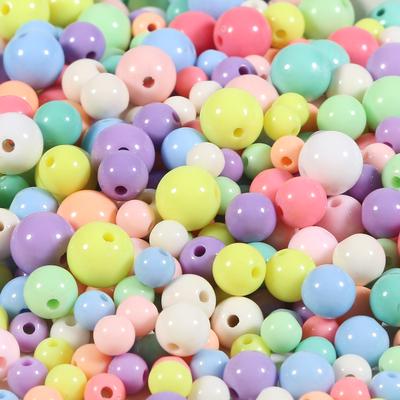 4mm-12mm Candy Color Acryl Runde Kugel Spacer Perlen zur Schmuckherstellung