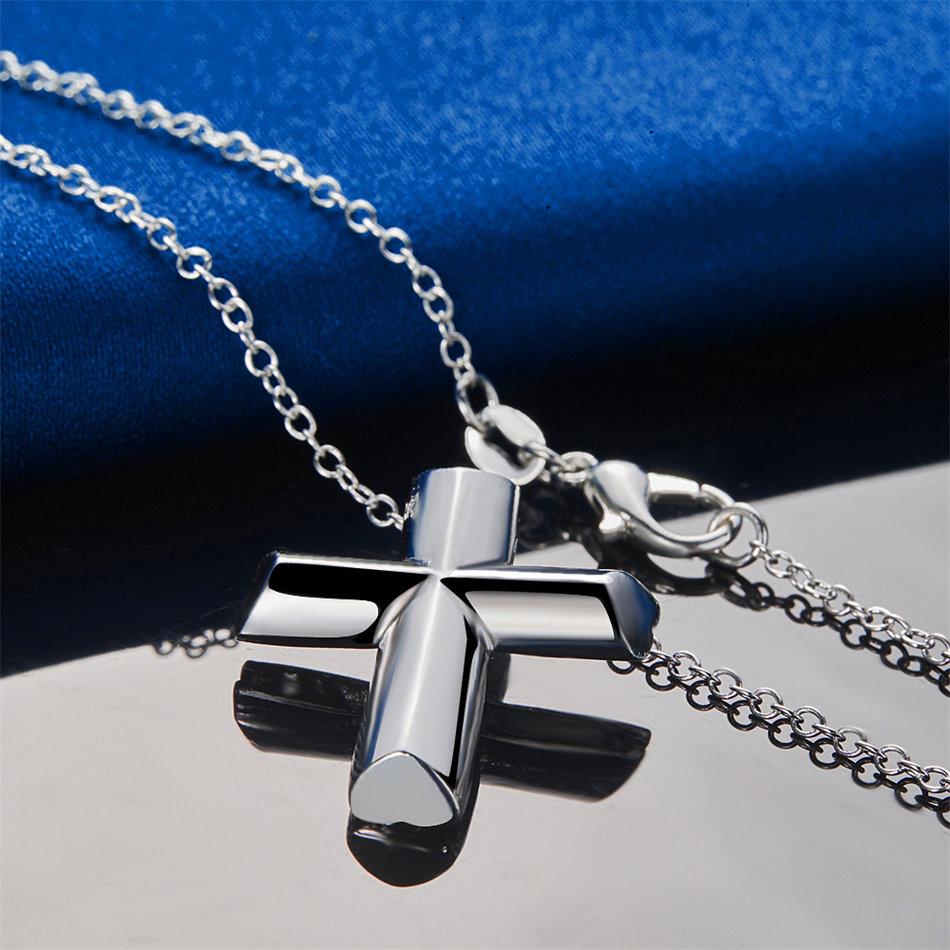 925 Sterling Silver 16-30 Inch Exquisite Cross Pendant Necklace for Women's Fashion Wedding Jewelry Gifts Accessories
