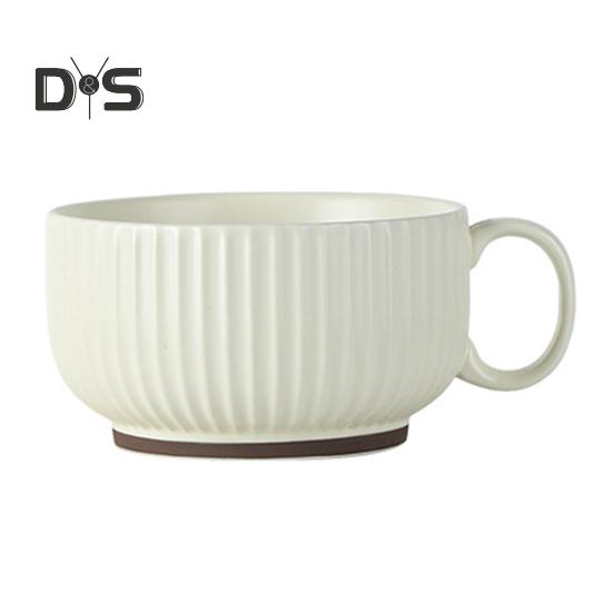 Ceramic Milk Cup with Handle Safe Bouillon Cup Cream Aesthetic Breakfast Bowls Microwave & Oven Safe Tableware for Home Outdoor Restaurant