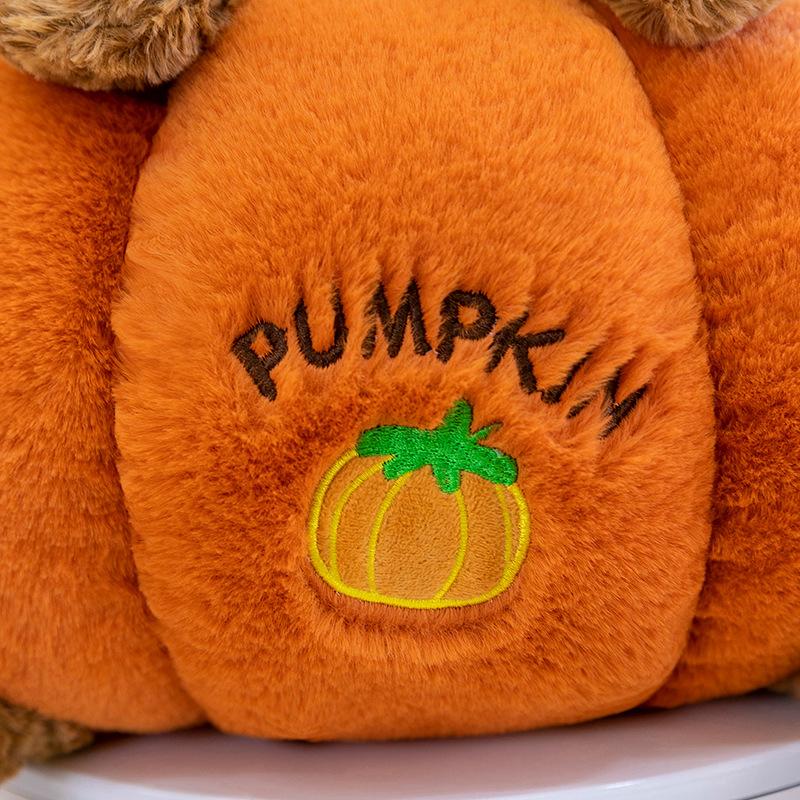 Barcelona Pumpkin Bear Plush Toy Cartoon Cute Pumpkin Bear Doll Bed Sleeping Doll Birthday Gift