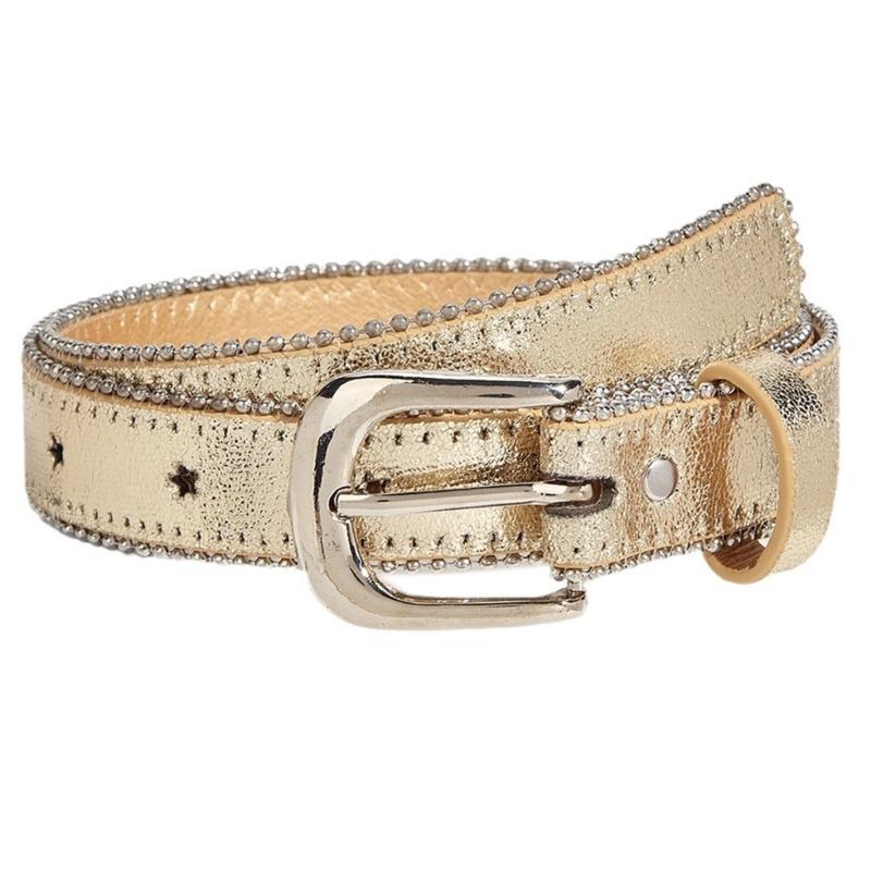 

Практичные ремни с металлической пряжкой, ремень из ПУ кожи, взрослый регулируемый декоративный ремень 1 золотой