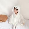 SLINX Baby Poncho with Princess White Floral for Outing Cold UV Outerwear Hood, Coat, All-Lace, Print, Children's Cloak/Cape Girls, Cloak, Protection,