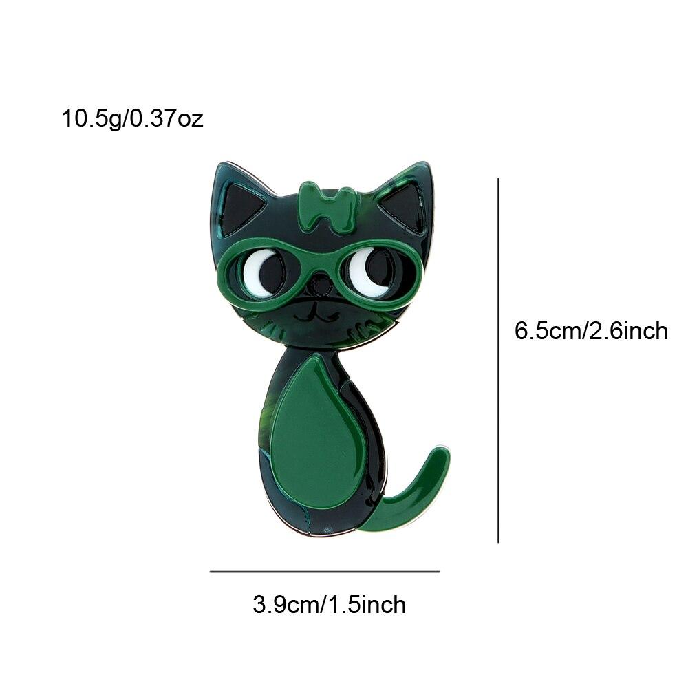 Blucome Acrylic Cat Brooches For Women Acetate Fiber Material Pin 4 Colors Available Animal Design Fashion Jewelry