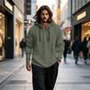 Herren Leinen Baumwolle Kapuzenpullover Langarm Lässig Pullover