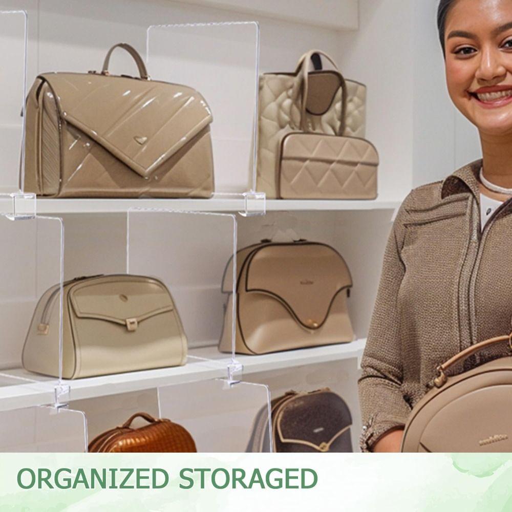 Closet Purse Organize Shelf Dividers Acrylic Shelf Separators In Closet  for Closet Organization