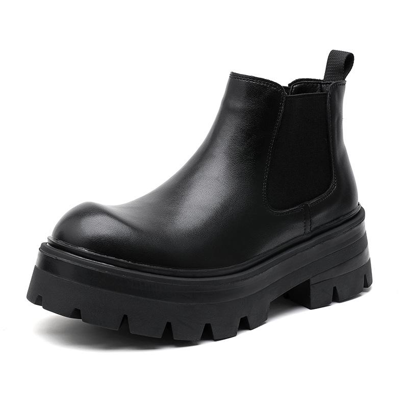 

Мужские ботинки челси 2024 новые британские низкие труба-сигара мужские высококлассные на толстой подошве ботинки мартин 7367-A 38 чёрный