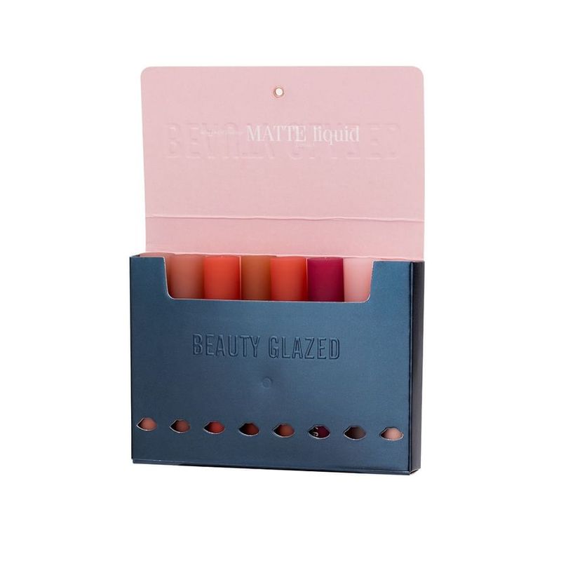 BEAUTY GLAZED - Set mit 8: Matte flüssige Lippenstift + Lippenöl + Lippenbalsam