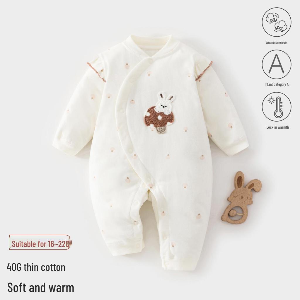 Neugeborenen-Strampler aus reiner Baumwolle - Atmungsaktiver Baby-Overall für Frühling & Herbst mit Schmetterlings-Design