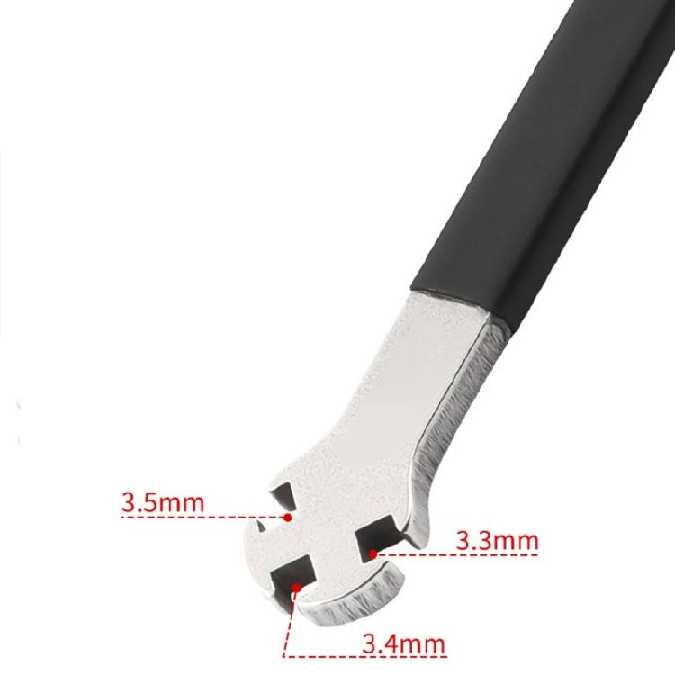 Portable Mountain Bike Spokes Wrench 3.3/3.4/3.5mm Spokes Nipples Remover Stainless Steels Bike Spokes Wrench Enduring