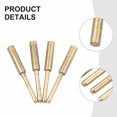4 pezzi Punta cilindrica diamantata rivestita Smerigliatura motosega Motosega affilacatena