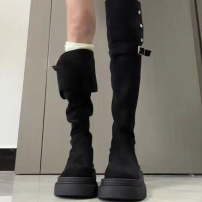 Temperament New Autumn Skinny Tall Knight Boots Small Over Knee Thick-soled Boots Women's Long Boots