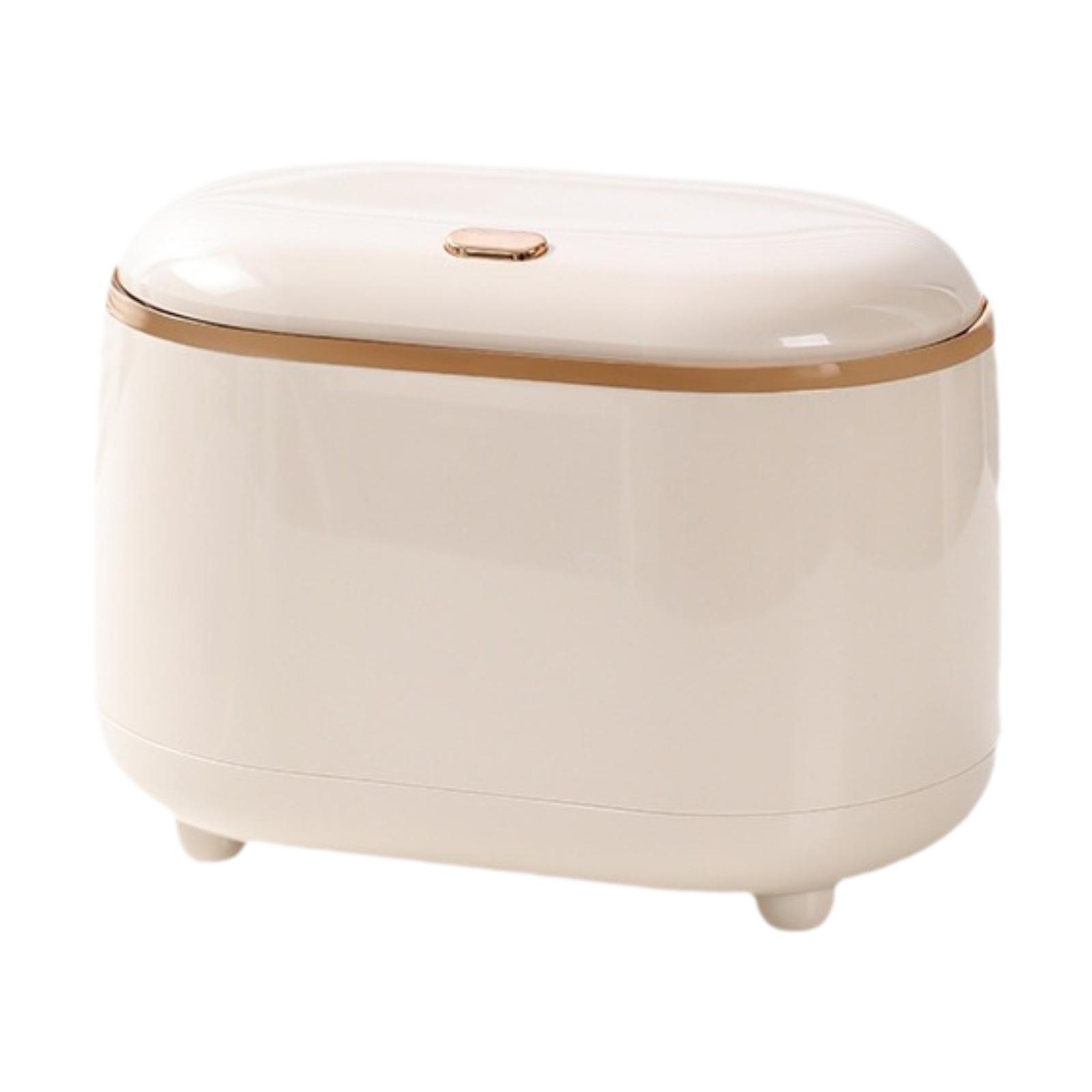 Small Trash Can Stylish Large Opening Press Type Lightweight Desktop Trash Bin for Countertop Vanity Top Office Bedroom Kitchen
