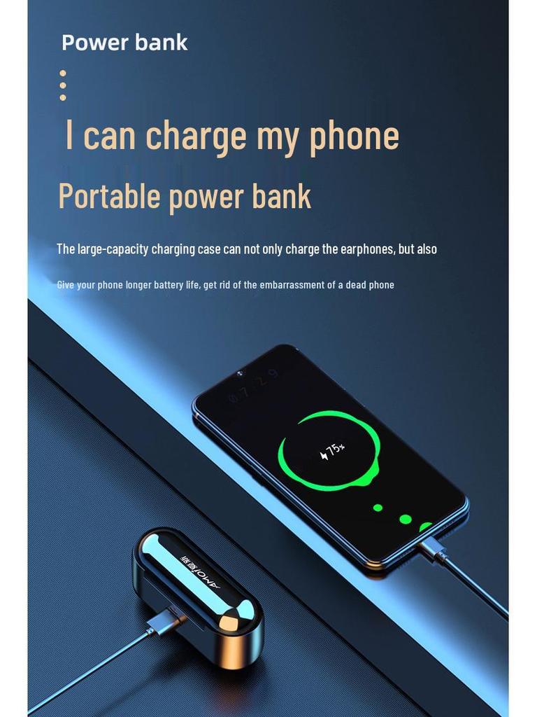 Original TWS Bluetooth 5.0 Earphones with Touch Control, Noise Reduction, Digital Display, and Sports Waterproof Design